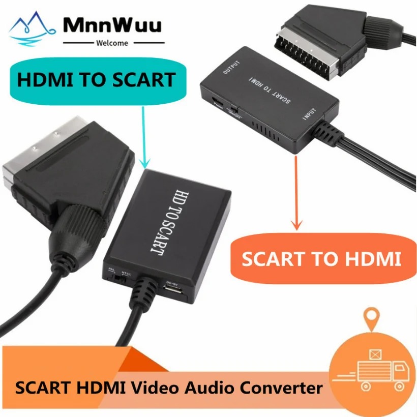 Scart To Hdmi - Convertidor de Audio y vídeo Compatible