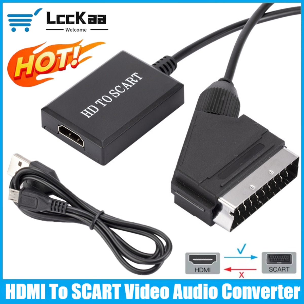 Scart To Hdmi - LccKaa 1080P HDMI a adaptador SCART