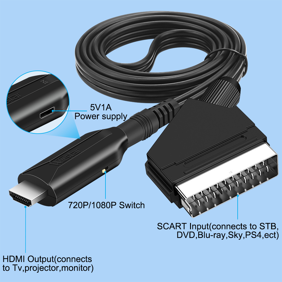 Convertidor Scart a HDMI, adap - Scart To Hdmi reseña y precio
