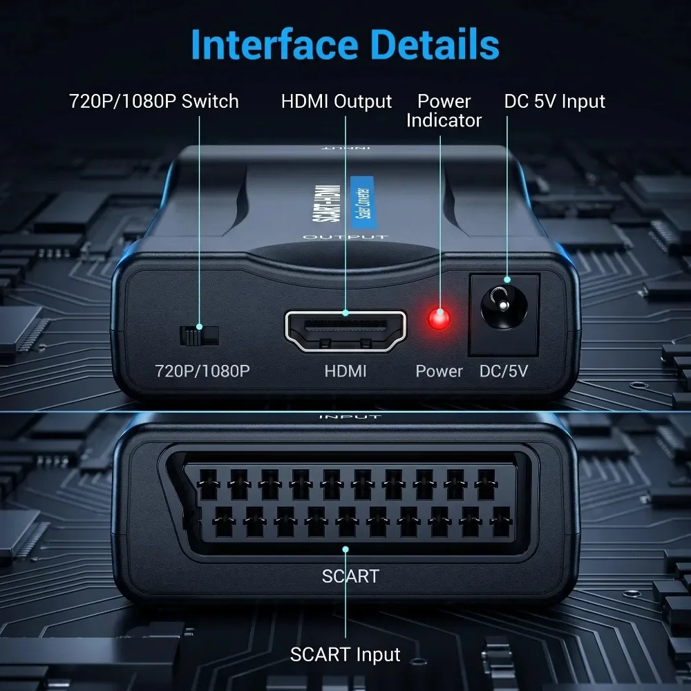 Adaptador convertidor con cabl - Scart To Hdmi reseña y precio